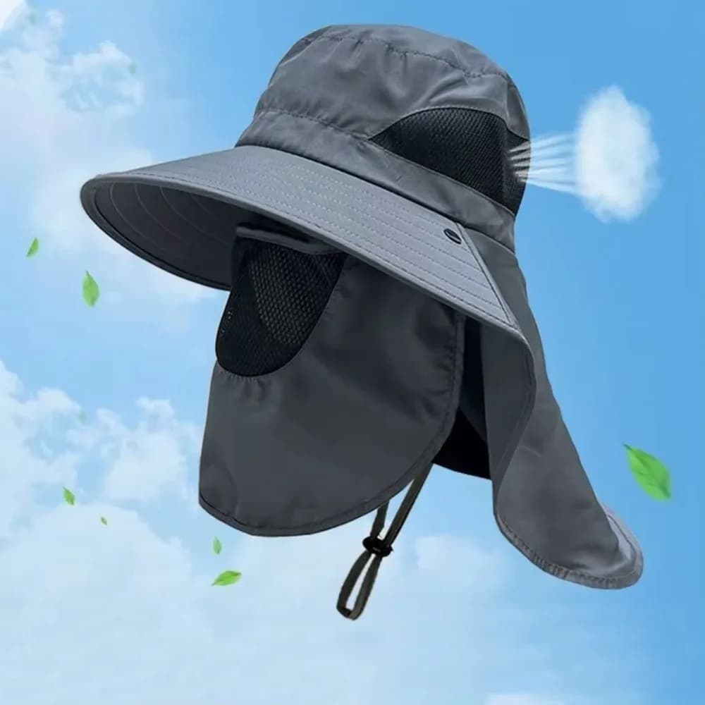 Chapeau de pêche UV protection été pour hommes femmes avec rabat cou nu pêche randonnée camping