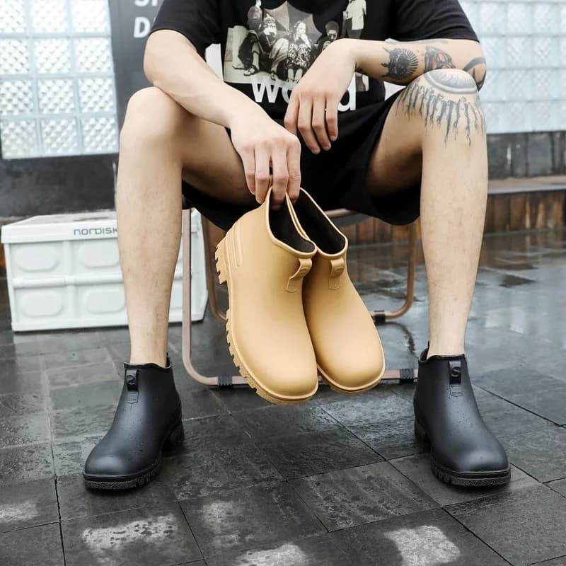 Bottes de pluie courtes style coréen homme pêche légères respirantes antidérapantes outdoor