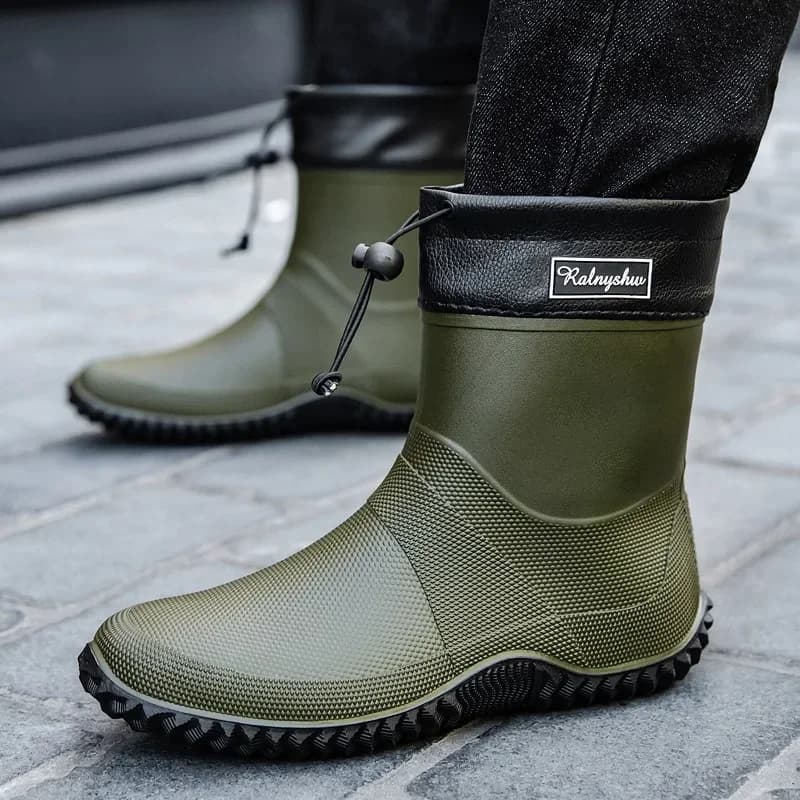 Bottes de pluie courtes homme et femme légères - Chaussures imperméables antidérapantes pour plage et travail