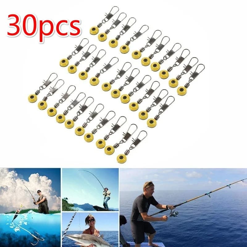 30 pièces stops flotteurs pêche mer - Connecteurs plastique métal pour matériel pêche carnassier