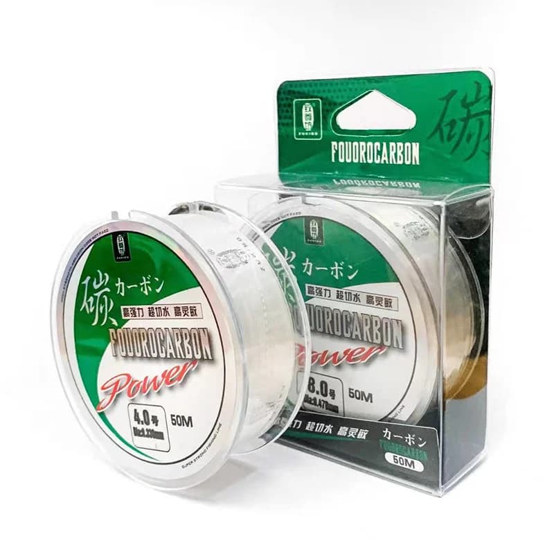 Ligne fluorocarbone ZUKIBO 50M 100% vrai japonaise leader transparent pêche fine