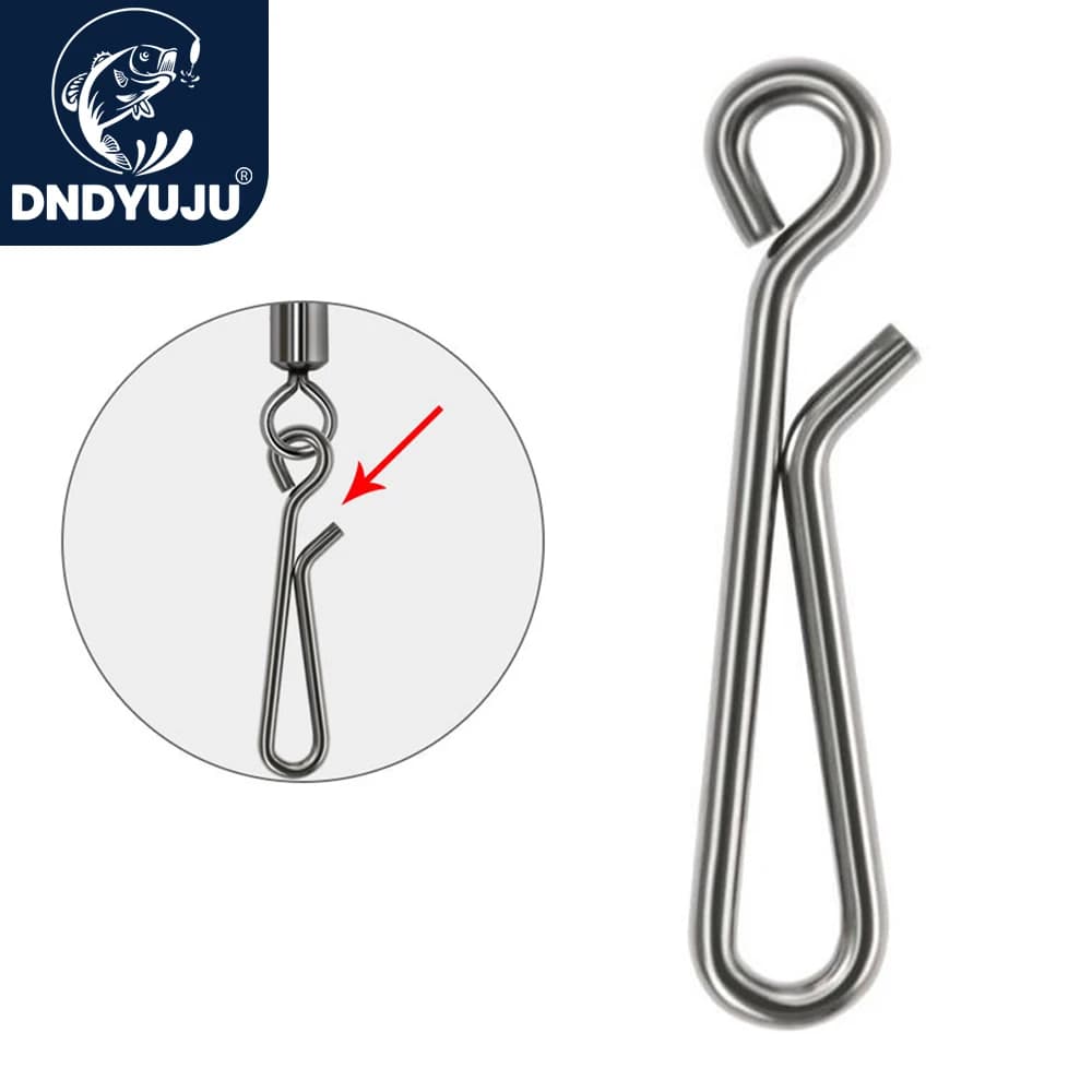 DNDYUJU 30 à 100 mousquetons rapides pêche acier inoxydable pour leurres et appâts