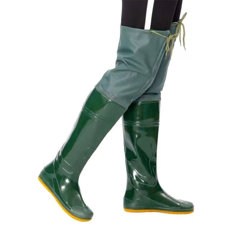 Bottes de pêche rizière hautes avec pantalon intégré pour pêche en eau profonde