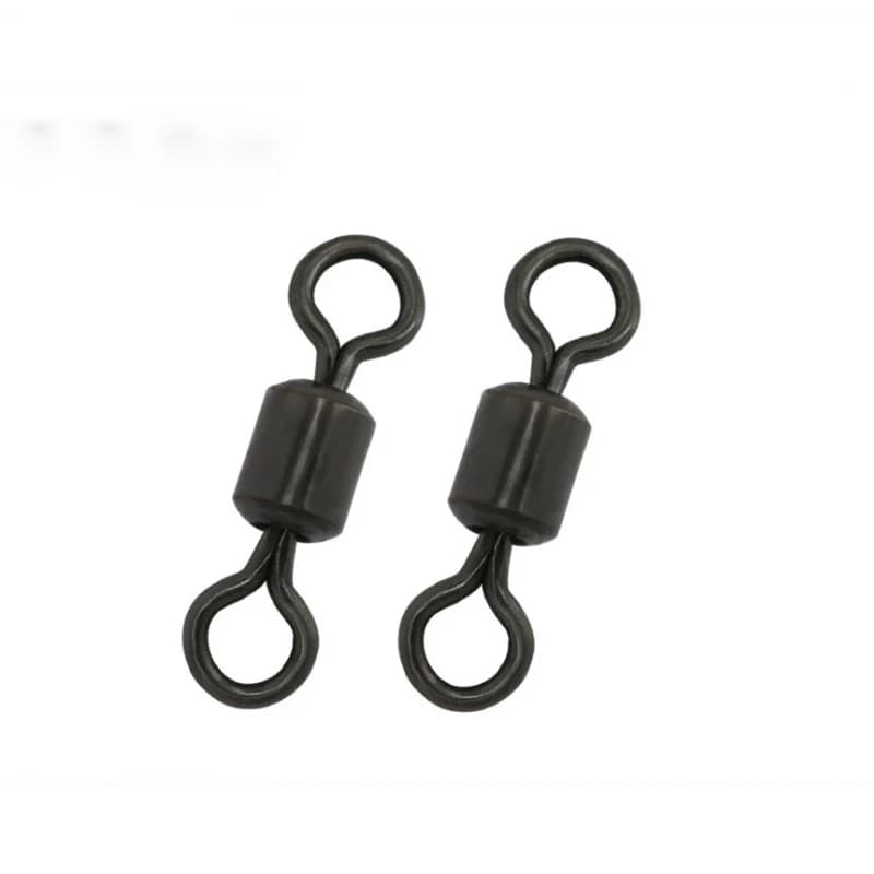 Émerillons barrel snap 50 pièces noir mat pour pêche - Connecteurs ligne leurre hameçon pêche carpe