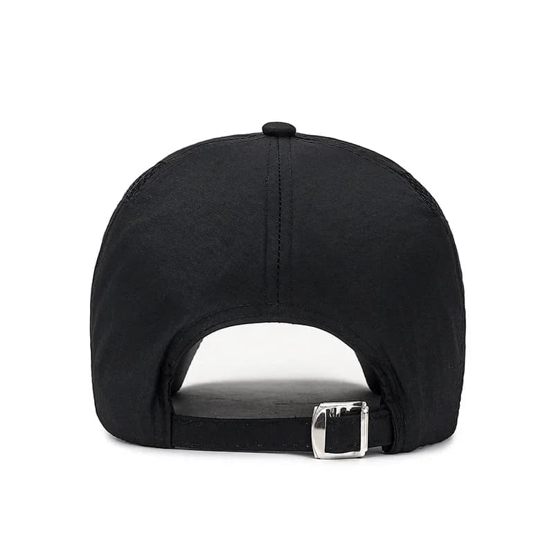 Chapeau soleil mesh rouge étiquette cuir pêche sport outdoor séchage rapide protection UV été