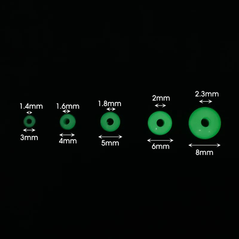 100 perles lumineuses 3mm-8mm pour pêche nocturne - Billes fluorescentes accessoires pêche