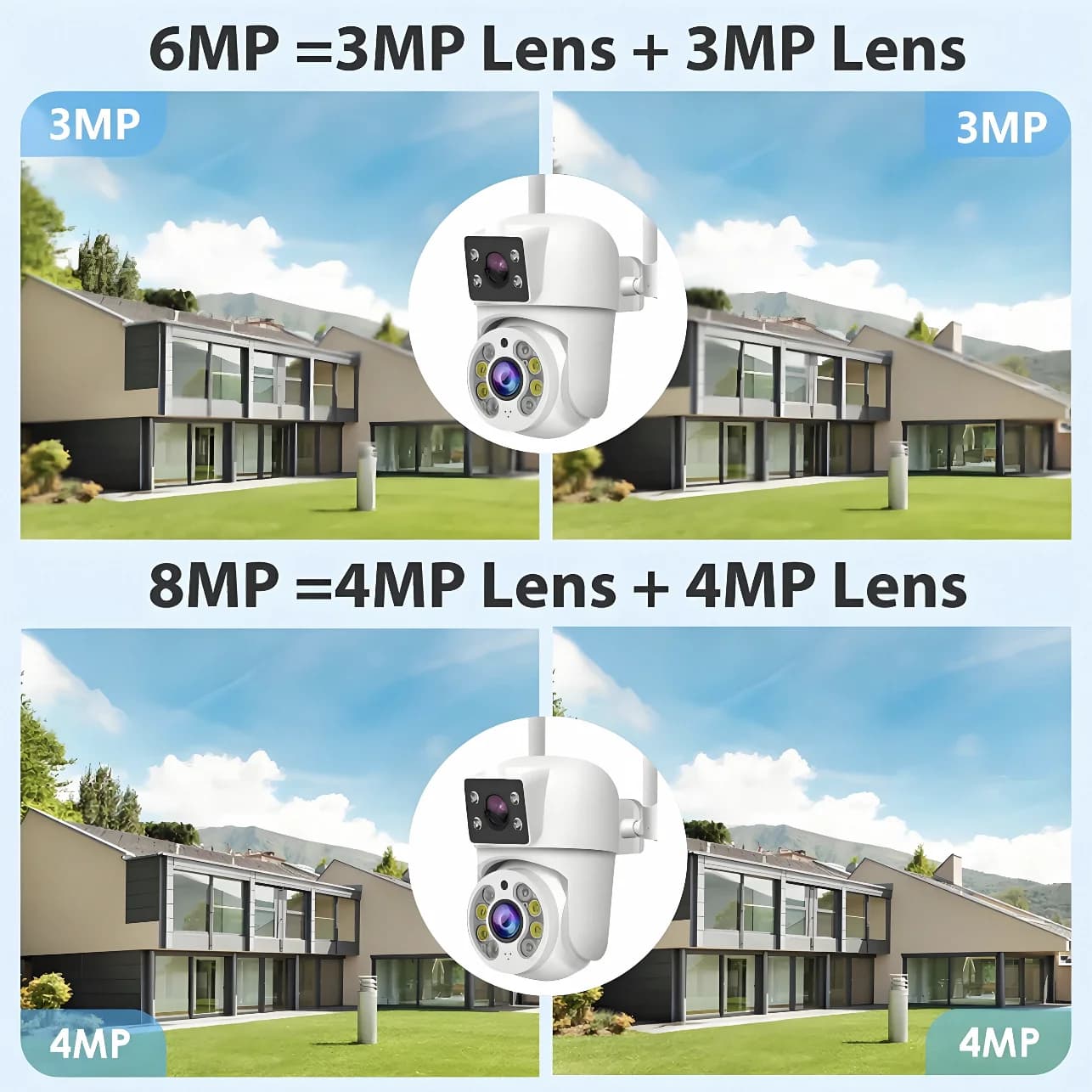 Caméra surveillance extérieure Tuya 8MP PTZ double lentille vision nocturne couleur pour sécurité pêche