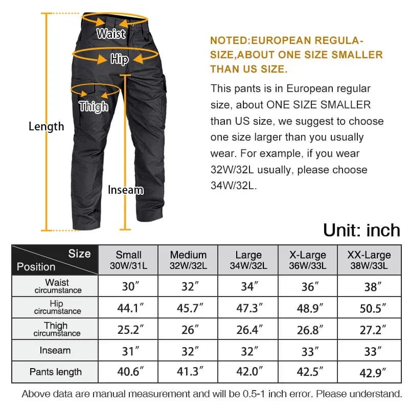 Pantalon cargo tactique IDOGEAR BSR homme léger stretch pêche randonnée sport EDC