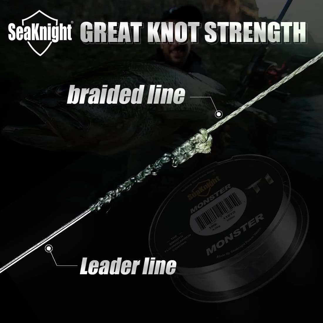 SeaKnight 4 brins fil pêche tressé PE 8-100LB 300-1000M - Ligne mer eau douce haute résistance