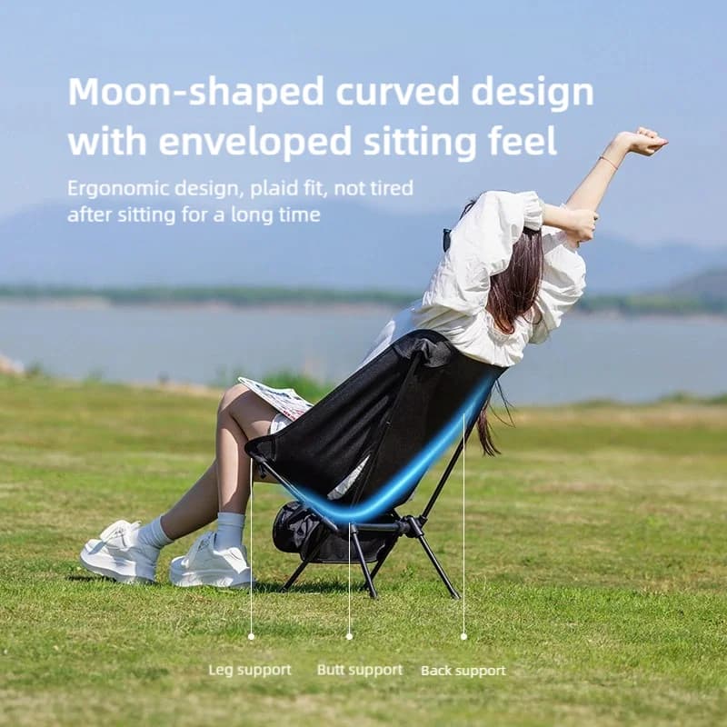 Chaise lune Blackdog pour pêche et camping - Confortable et portable pour longues sessions