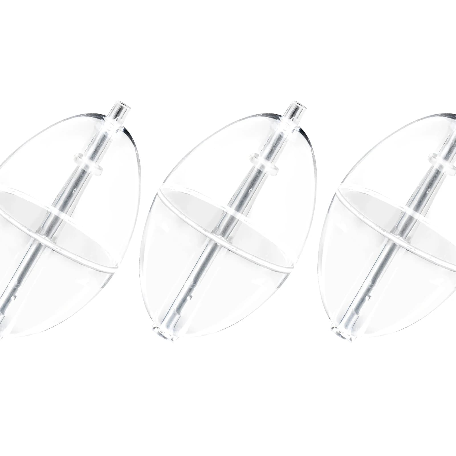 10 flotteurs de pêche transparents PVC avec indicateur de touche, bulles d'eau pour surface et coulissants