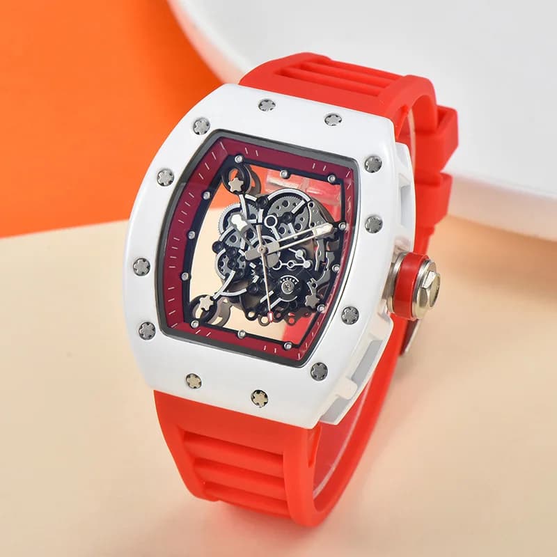 Montre homme luxe quartz automatique étanche 2025 - Modèle transparent lumineux tendance masculine