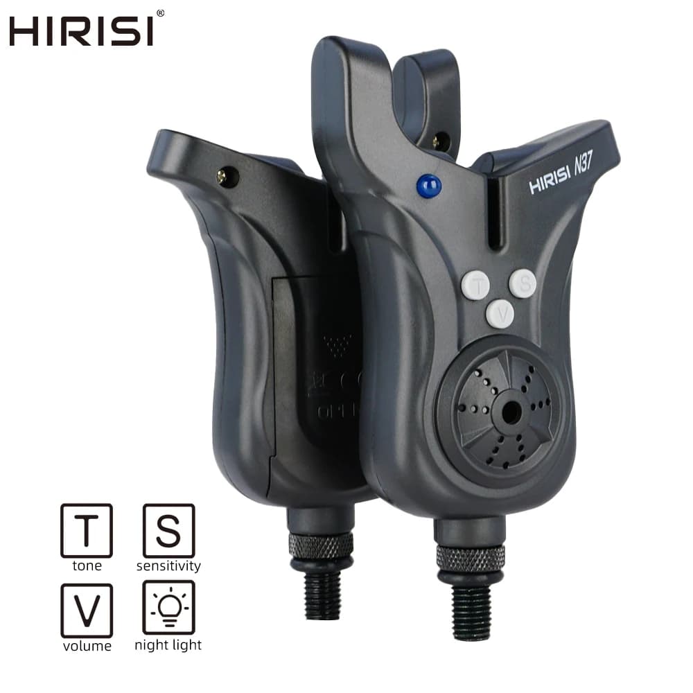 Alarme de touche Hirisi N37 pour pêche au feeder - Contrôle volume, tonalité, sensibilité avec indicateur LED