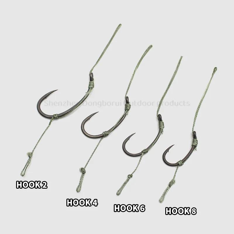 Sections combi rig prêtes à l'emploi 35LB avec hameçons souples tailles 2-8 pour pêche carp