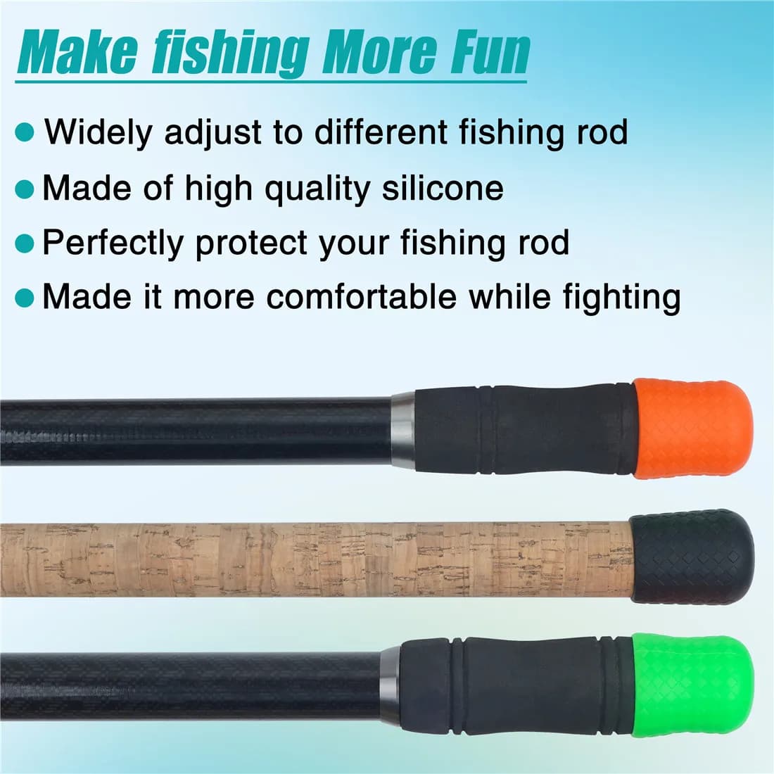Protecteur de canne à pêche 3 pièces - Manchons amortisseurs pour embout de canne - Protection durable