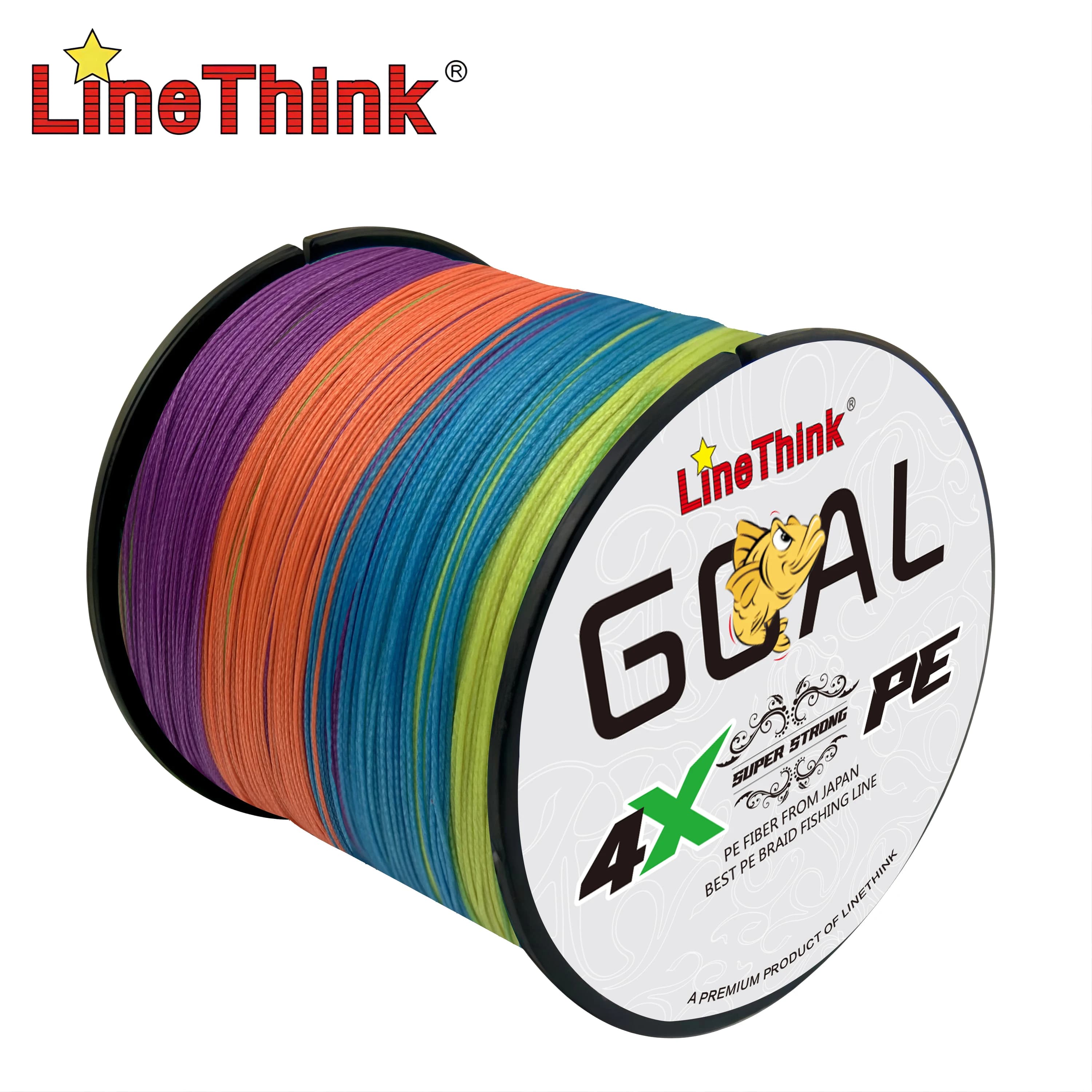 Ligne de pêche tressée PE 4 brins Goal 300m 500m, ultra résistante pour la pêche en mer