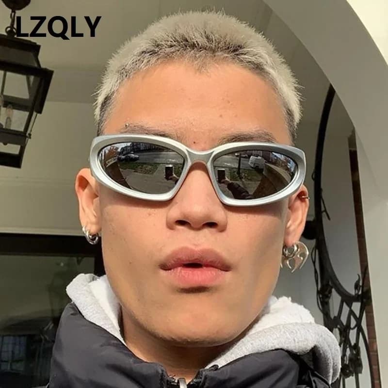 Lunettes de sport punk Y2K pêche - Design luxe vintage UV400 pour hommes et femmes