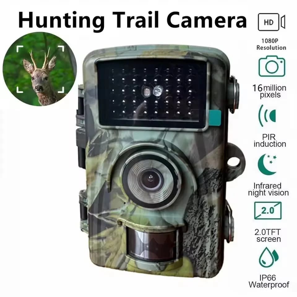 Caméra de chasse 16MP 1080P vision nocturne 940nm détection mouvement piège photo HD faune