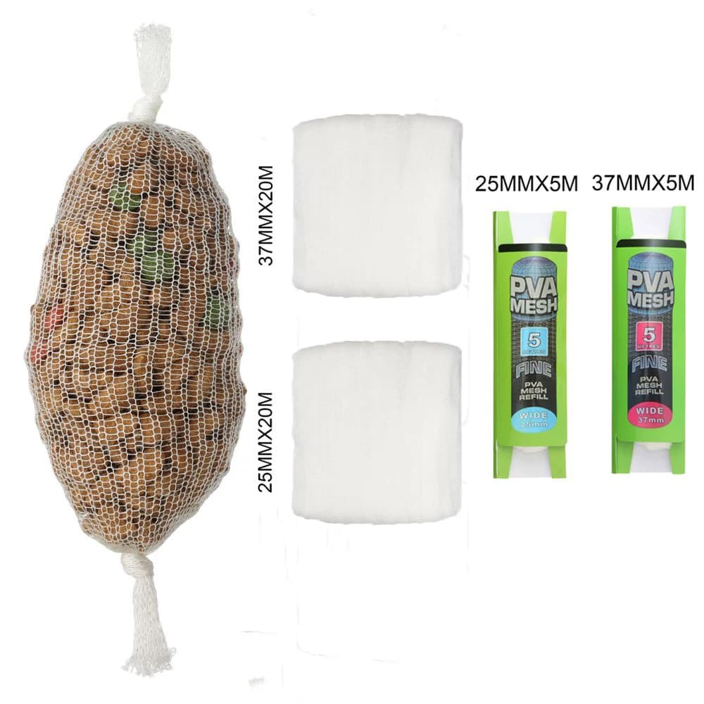 Recharge de sacs solubles PVA pour pêche à la carpe, filets amorce appâts 25mm 37mm 44mm