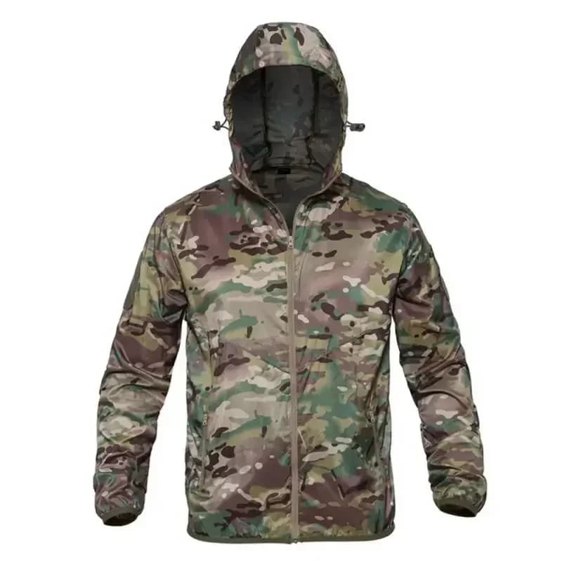 Veste bomber tactique imperméable été chasse homme légère camouflage soft shell multicam coupe-vent