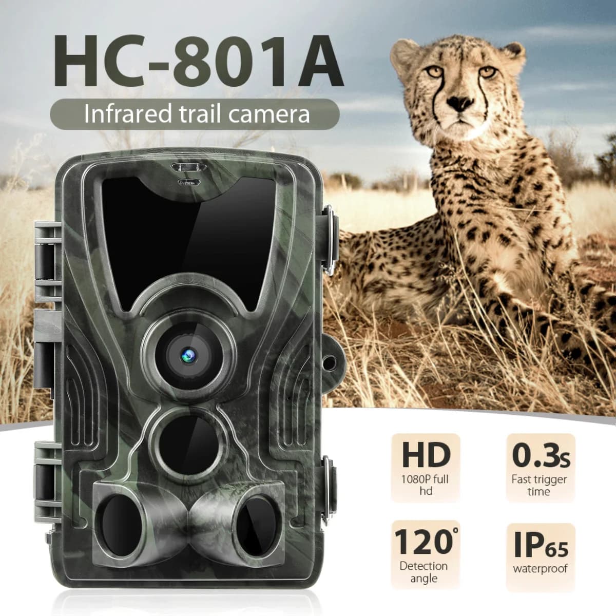 Caméra de chasse HC801A vision nocturne infrarouge détection mouvement pour observation faune extérieure
