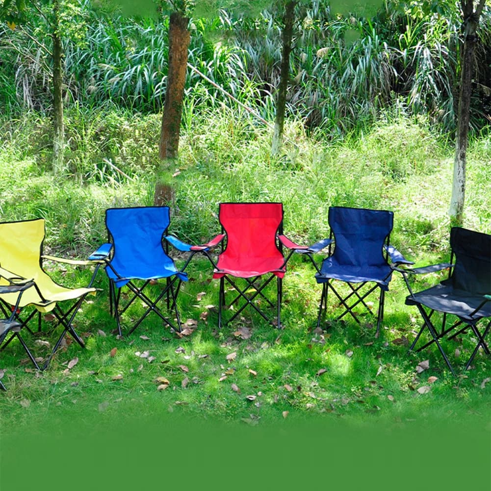 Chaise pliante de pêche avec porte-bouteille - Siège Oxford portable pour plage et camping
