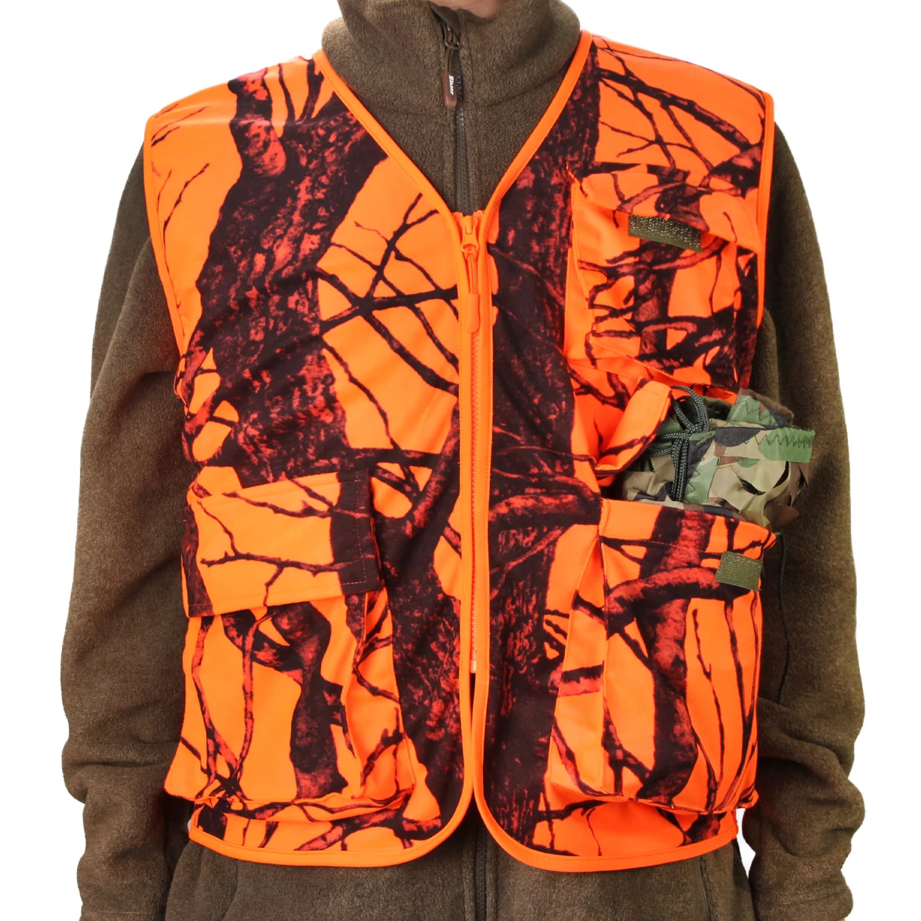 Gilet outdoor GUGULUZA orange multiples poches pêche chasse randonnée séchage rapide respirant M-4XL