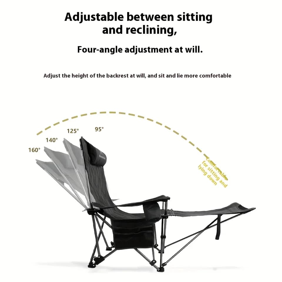 Fauteuil camping MOUNTAINHIKER toile Oxford 600D 4 positions pêche plage portable extérieur