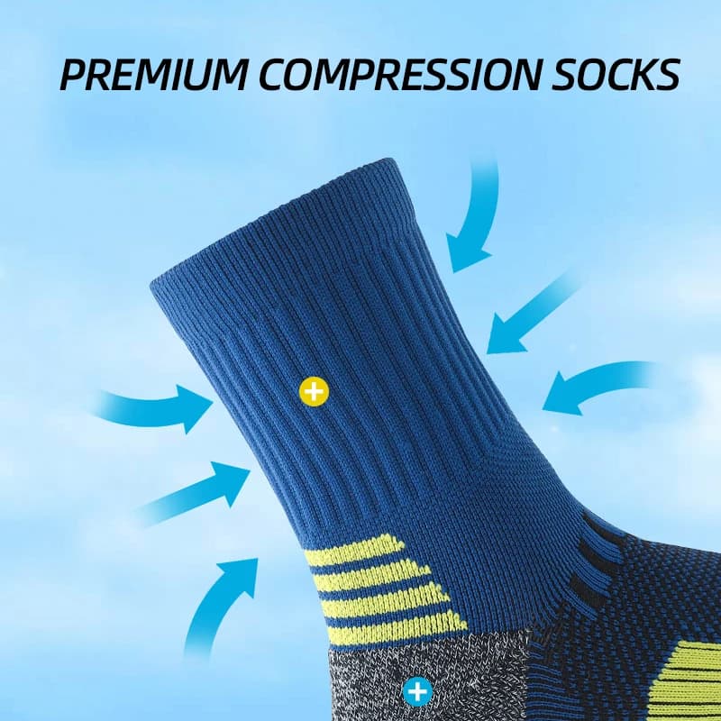 Lot 6 paires chaussettes sport homme compression running - Respirantes extensibles pour pêche active