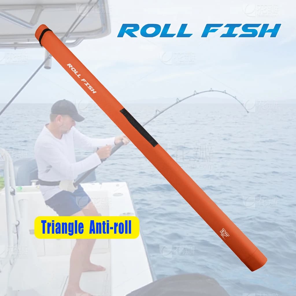 Sac de transport ROLLFISH pour cannes à pêche triangle anti-roulement - Coque rigide étanche