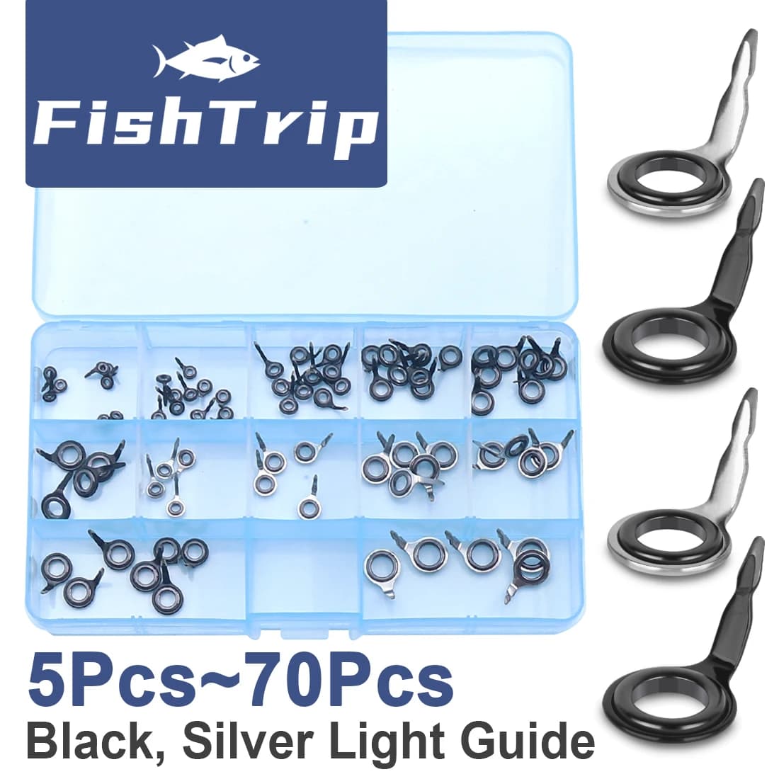 Kit réparation guides canne pêche micro guides pied simple spinning casting fly rod 0.076g-0.77g