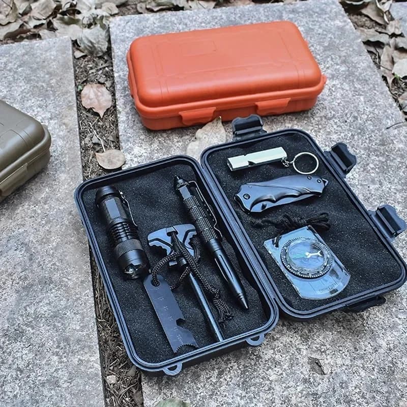 Boîte de survie étanche camping pêche - Coffre de rangement plastique résistant S/L/XXL
