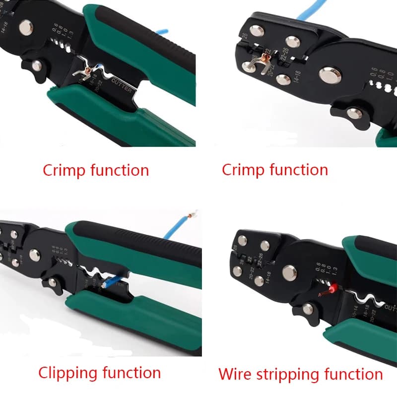 Pince à sertir multifonction avec dénudeur et coupe-fil - Kit complet pour connecteurs électroniques de pêche