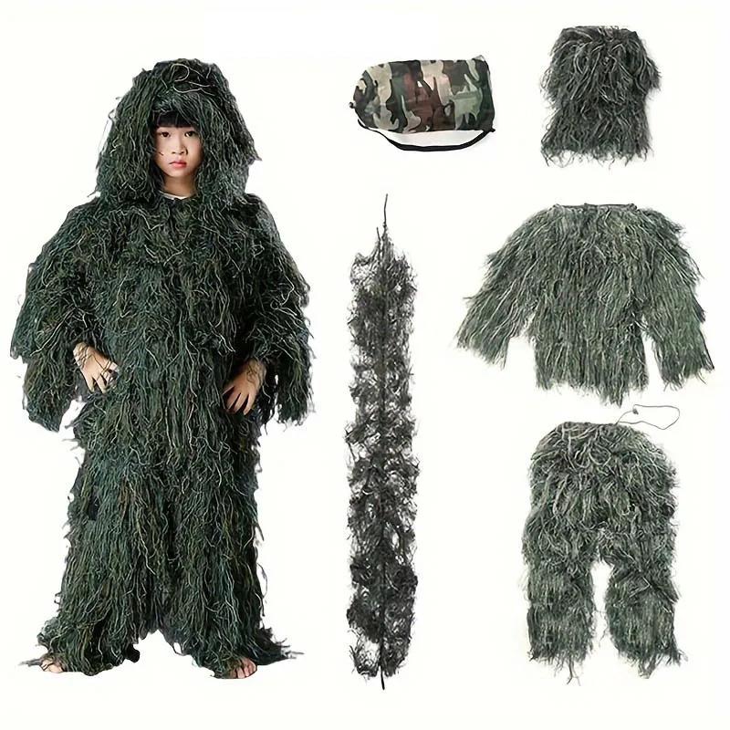 Combinaison ghillie 5 en 1 camouflage herbe sèche - Tenue jungle pêche photographie observation