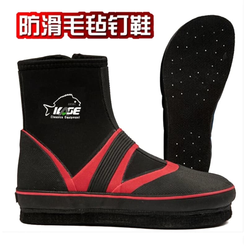 Chaussures de pêche couple avec semelle feutre cloutée - Bottes mer antidérapantes homme et femme tailles 36 à 46 pour été