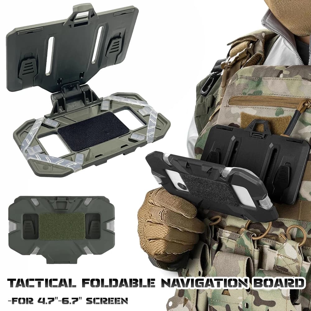 Panneau de navigation pliable MOLLE extérieur - Étui à carte avec support téléphone pour pêche