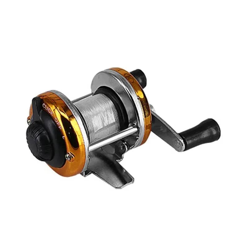 Moulinet mini hiver pêche glace 2024 double bascule métal corps principal avec ligne