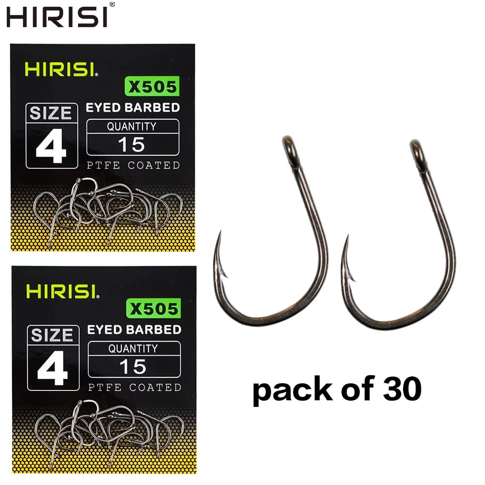 30 hameçons carpe acier inoxydable haute teneur en carbone avec revêtement PTFE - Accessoires pêche