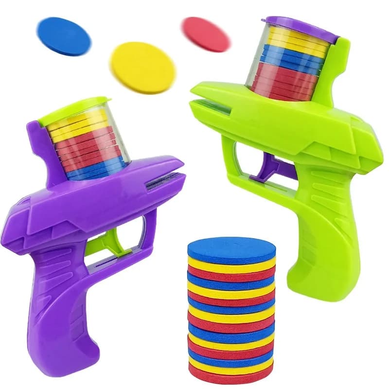 Jouet interactif pêche pour chat : pistolet navet avec disque volant réutilisable - Amusement chasse