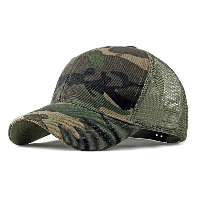 Casquette camouflage snapback unisexe hip hop - Chapeau pêche armée pour groupe activité
