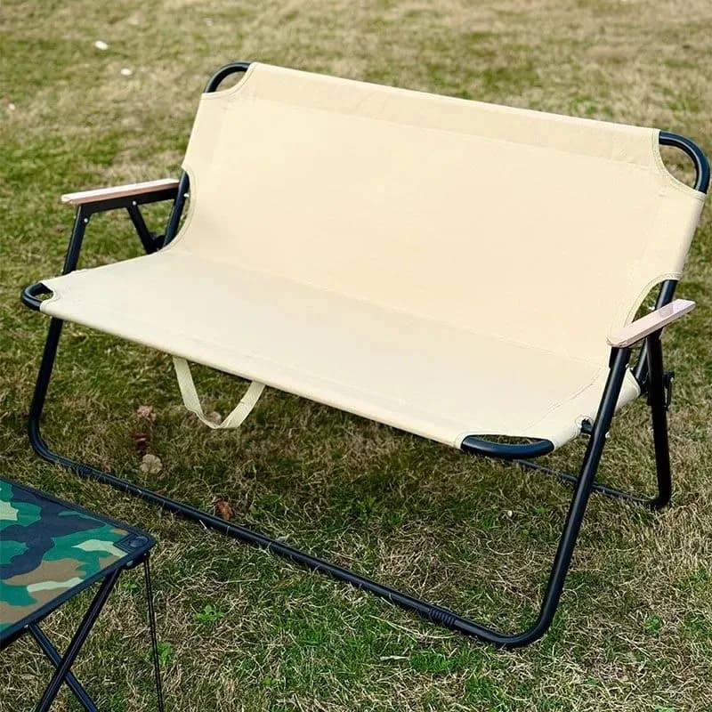 Double chaise camping pliante portable avec dossier tissu Oxford pour pêche