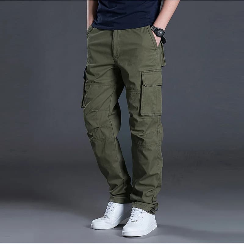 Pantalon cargo droit homme 2025 à rabats multiples - Pantalon décontracté outdoor pour pêche et randonnée