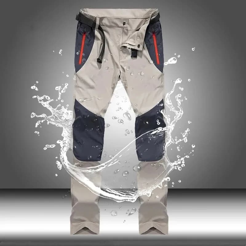 Pantalon cargo tactique été homme léger décontracté imperméable multi-poches randonnée pêche outdoor