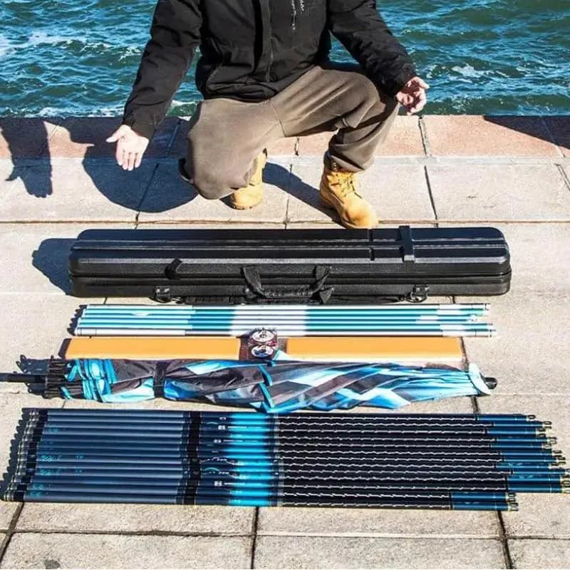 Étui rigide portable pour cannes à pêche 70 à 130cm avec coque dure protection maximale transport