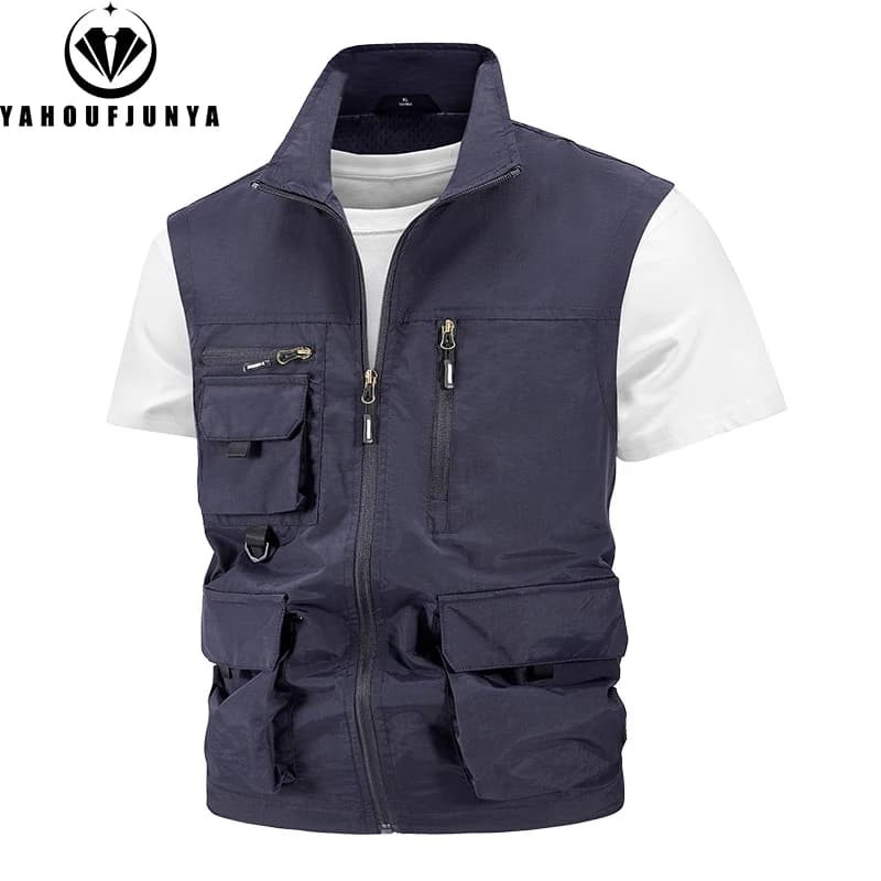 Gilet pêche homme été 2024 respirant avec multiples poches - léger et ample pour camping et activités extérieures