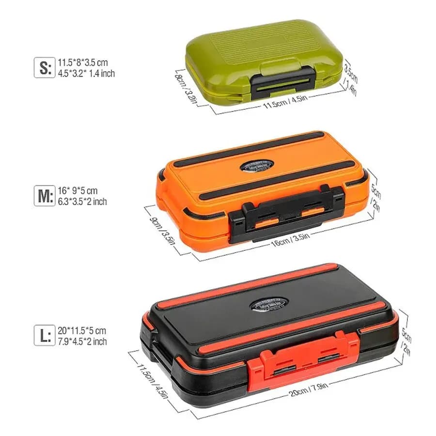 Boîte de pêche étanche rangement accessoires leurres et hameçons pour carpe et truite