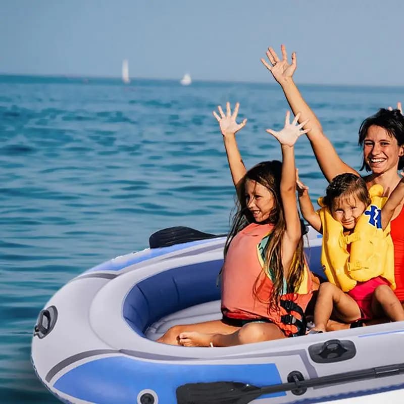 Bateau gonflable PVC 3 places kayak canot pour pêche plongée rafting et transport moteur
