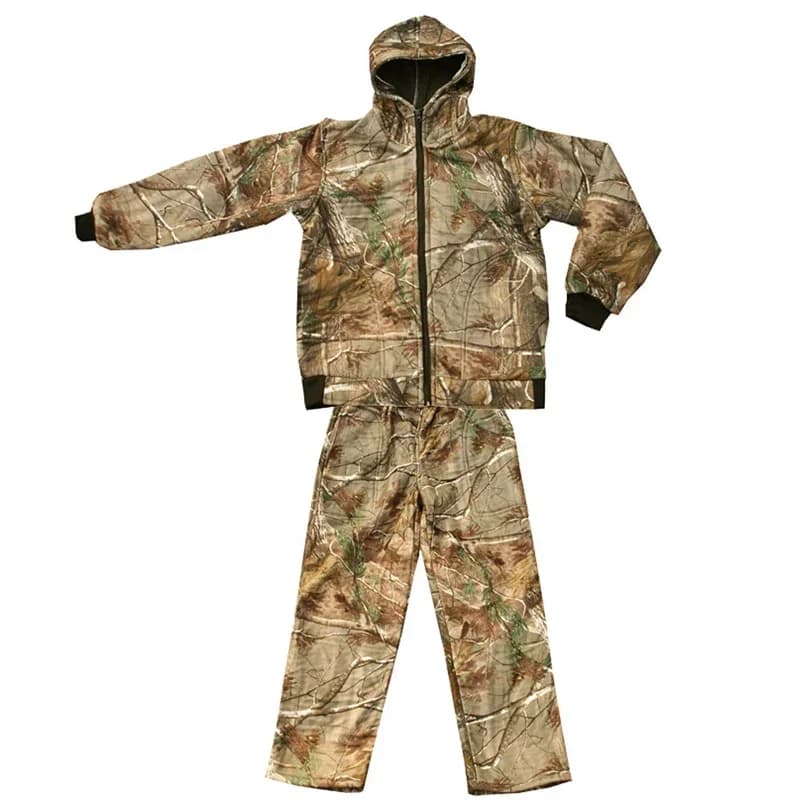 Veste et pantalon camouflage bionique hiver épais pour pêche, chasse et randonnée tactique