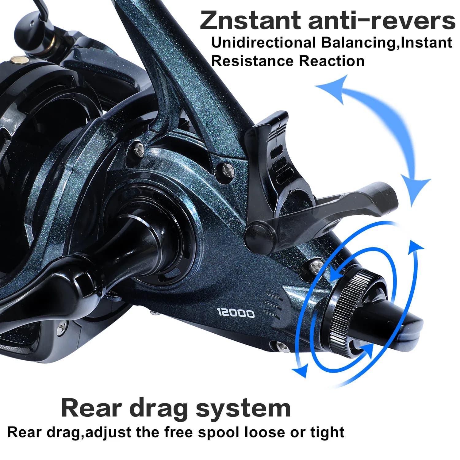 Moulinet de pêche mer puissant Sougayilang 9000 12000, drague 25KG pour surf trolling et jigging