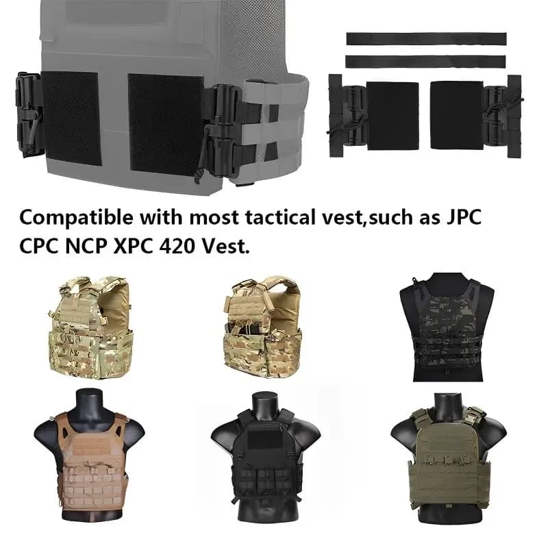 Kit boucles dégagement rapide 2 pièces - Pour gilets tactiques de pêche et airsoft